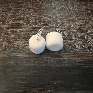 Marshmallow earrings, Hand made jewelry